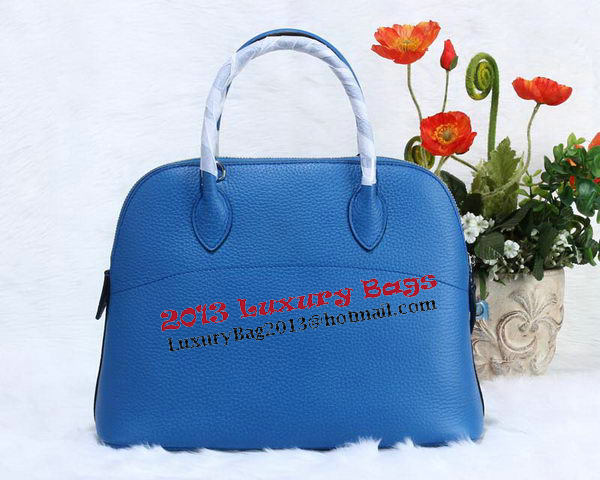 Hermes Bolide 31CM Calfskin Leather Tote Bag H509083 Blue