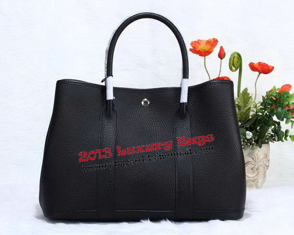 Hermes Garden Party 36cm Tote Bag Grainy Leather Black