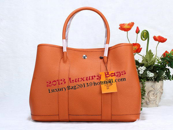 Hermes Garden Party 36cm Tote Bag Grainy Leather Orange
