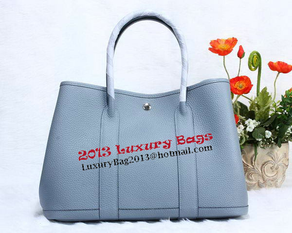Hermes Garden Party 36cm Tote Bag Grainy Leather SKyBlue