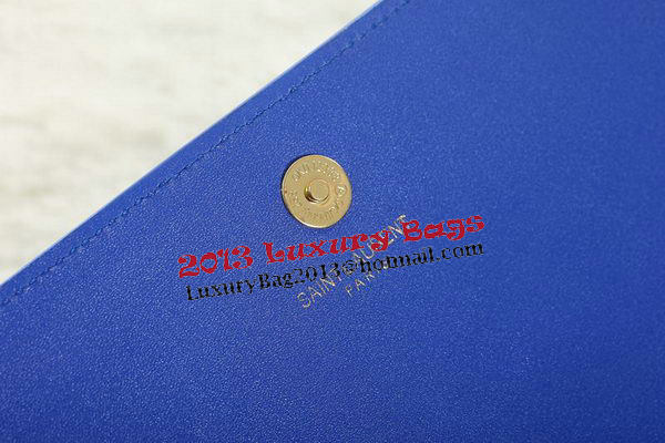 Saint Laurent Classic Monogramme Clutch Original Leather Y5486 Blue
