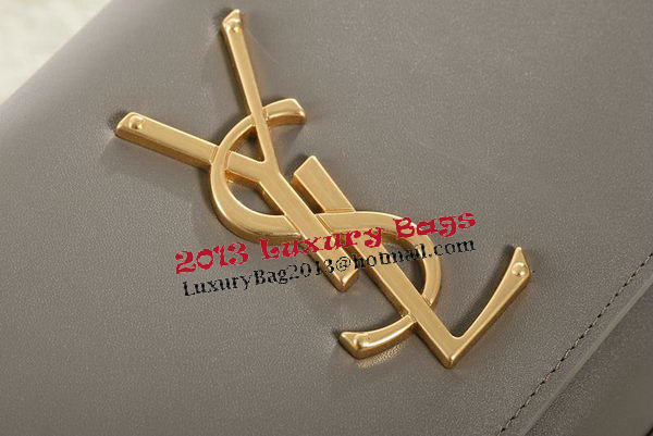 Saint Laurent Classic Monogramme Clutch Original Leather Y5486 Khaki
