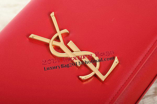 Saint Laurent Classic Monogramme Clutch Original Leather Y5486 Red
