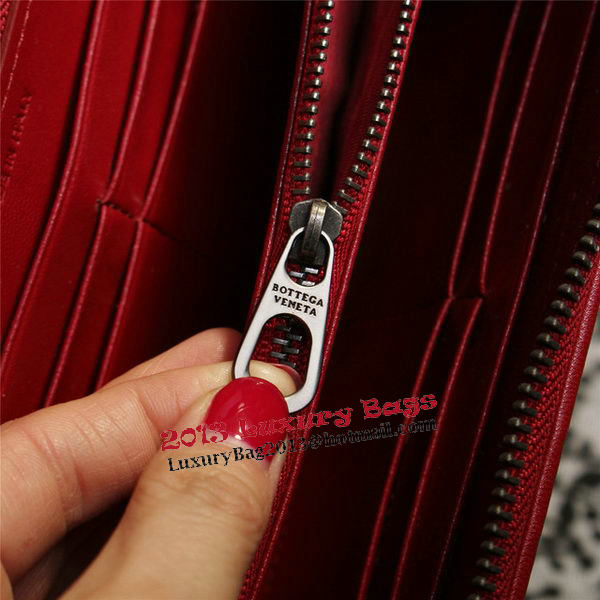 Bottega Veneta Intrecciato Nappa Zip Around Wallets 114073 Red