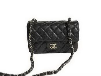 Chanel Classic Flap Bags black Original Cannage Patterns A1116 Silver