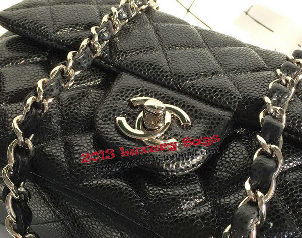 Chanel Classic Flap Bags black Original Cannage Patterns A1116 Silver