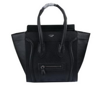 Celine Luggage Micro Boston Bag Clemence Leather CT33081 Black