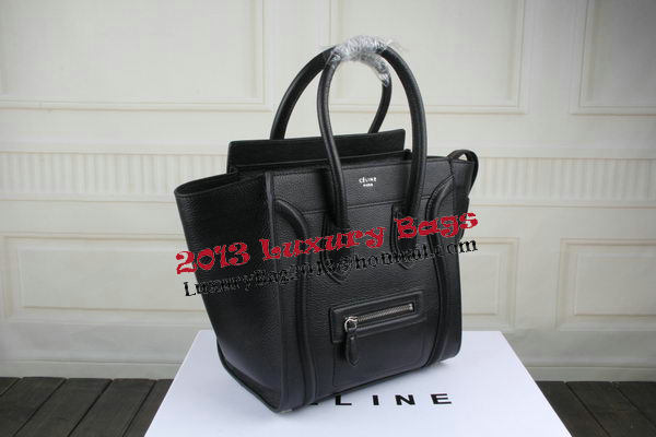 Celine Luggage Micro Boston Bag Clemence Leather CT33081 Black