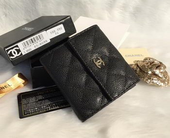 Chanel Matelasse Bi-Fold Wallet Cannage Patterns A48980 Black