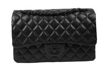 Chanel Classic Flap Bag Original Sheepskin Leather A1113 Black