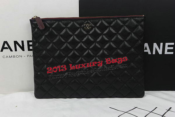 Chanel Clutch Bag Black Original Cannage Pattern A69254 A69253 A69252 Gold