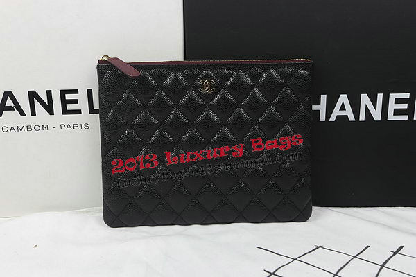 Chanel Clutch Bag Black Original Cannage Pattern A69254 A69253 A69252 Gold
