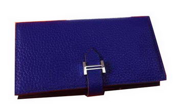 Hermes Bearn Japonaise Grainy Leather Wallet H8622W Royal