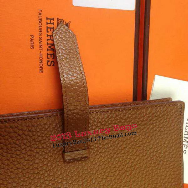 Hermes Bearn Japonaise Grainy Leather Wallet H8622W Wheat