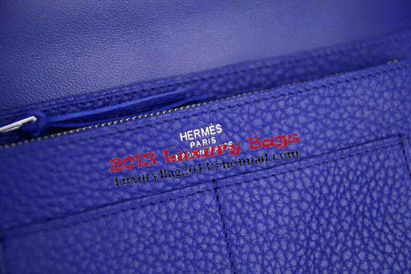 Hermes Compact Passport Holder Original Leather Wallet Royal