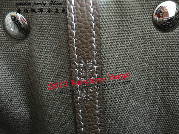 Hermes Garden Party 30cm Tote Bags Original Leather Grey