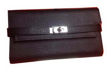 Hermes Kelly Wallet Togo Leather Bi-Fold Purse HA708W Black