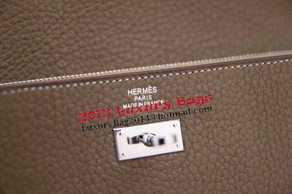 Hermes Kelly Wallet Togo Leather Bi-Fold Purse HA708W Gray
