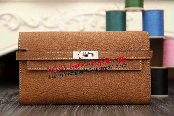 Hermes Kelly Wallet Togo Leather Bi-Fold Purse HA708W Wheat