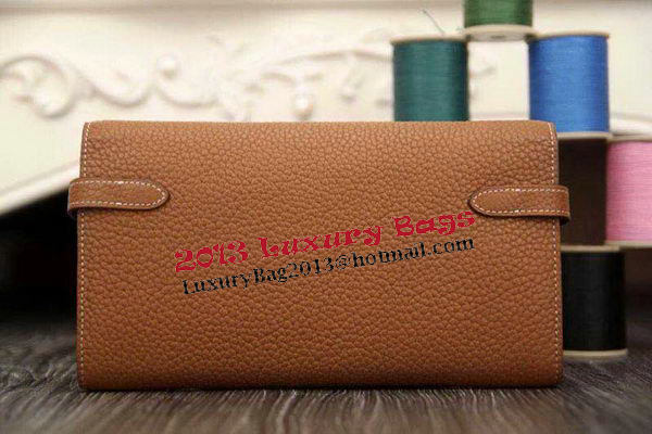 Hermes Kelly Wallet Togo Leather Bi-Fold Purse HA708W Wheat