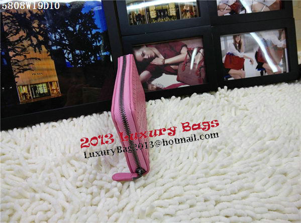 Bottega Veneta Intrecciato Nappa Zip Around Wallet BV5808 Pink