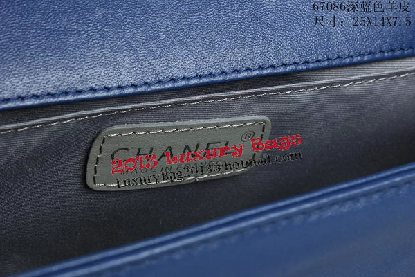 Boy Chanel Flap Shoulder Bags Sheepskin Leather A67086 Blue