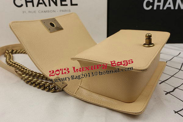 Boy Chanel mini Flap Bag Apricot Cannage Pattern A67025 Gold