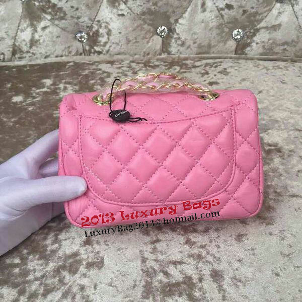 Chanel Classic MINI Flap Bag Sheepskin Leather A1115 Pink