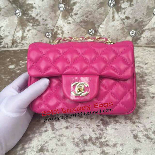 Chanel Classic MINI Flap Bag Sheepskin Leather A1115 Rose