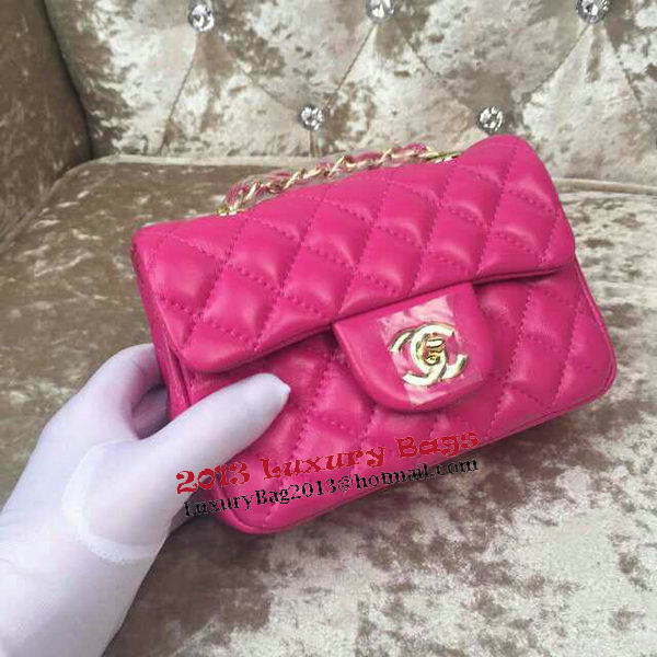 Chanel Classic MINI Flap Bag Sheepskin Leather A1115 Rose