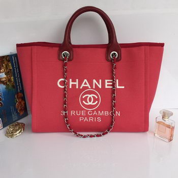 Chanel Large Canvas Tote Shopping Bag A68046 Rose
