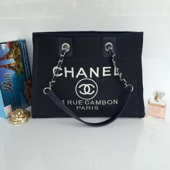 Chanel Medium Canvas Tote Shopping Bag A68045 Royal