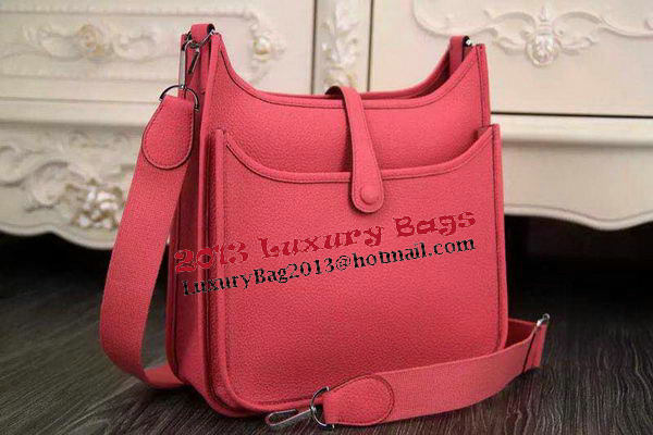 Hermes Evelyne 28cm Messenger Bag Original Leather H1188 Dark Pink