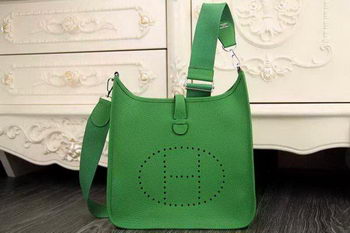 Hermes Evelyne 28cm Messenger Bag Original Leather H1188 Green