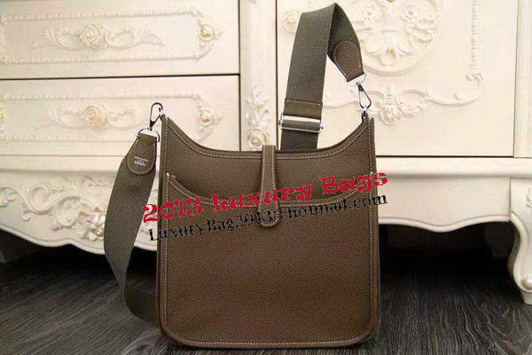 Hermes Evelyne 28cm Messenger Bag Original Leather H1188 Khaki