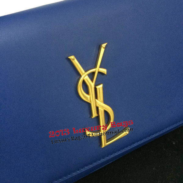 Yves Saint Laurent Classic Monogramme Clutch 30210 Blue