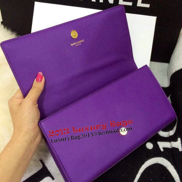 Yves Saint Laurent Classic Monogramme Clutch 30210 Purple