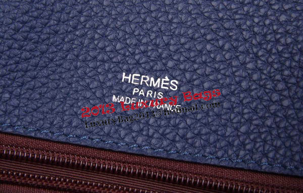 Hermes Briefcase Original Grainy Leather H8813T Royal