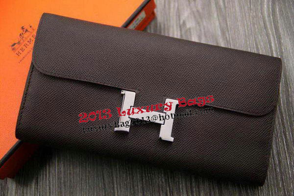 Hermes Constance Long Wallets Original Leather HA909 Brown