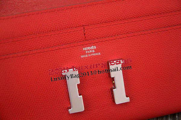 Hermes Constance Long Wallets Original Leather HA909 Burgundy