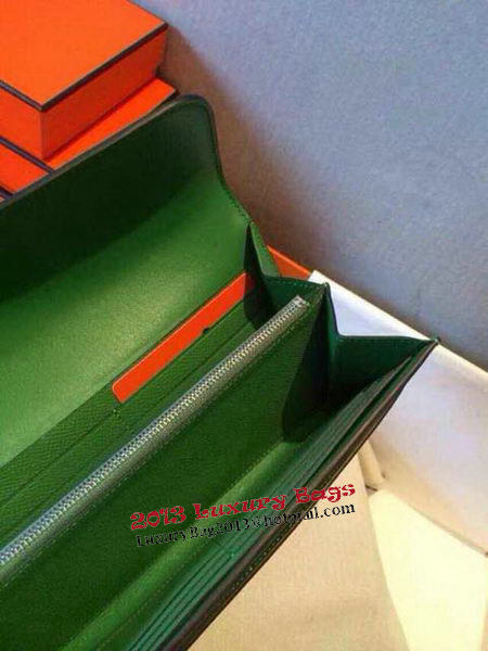 Hermes Constance Long Wallets Original Leather HA909 Green