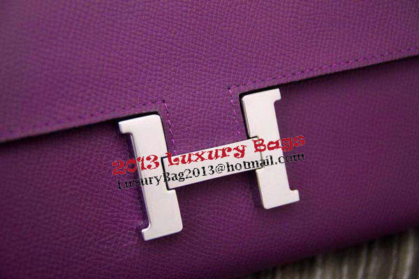 Hermes Constance Long Wallets Original Leather HA909 Purple