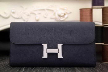 Hermes Constance Long Wallets Original Leather HA909 Royal
