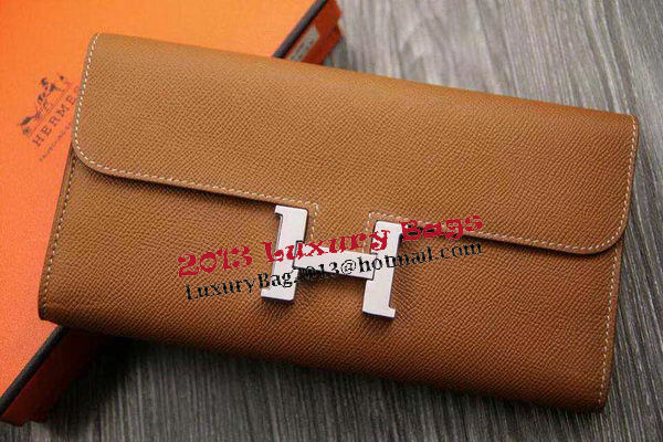Hermes Constance Long Wallets Original Leather HA909 Wheat