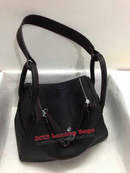 Hermes Lindy 30CM Original Leather Shoulder Bag HLD30 Black