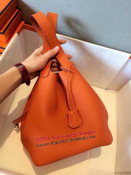 Hermes Picotin Lock 22cm Bags Litchi Leather HPT22 Orange