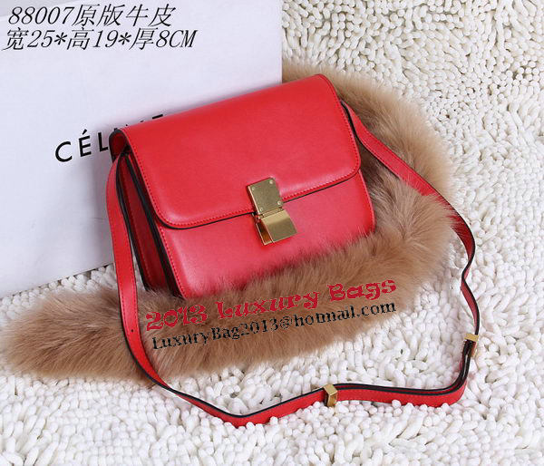 Celine Classic Box Small Flap Bag Calfskin C88007T Red
