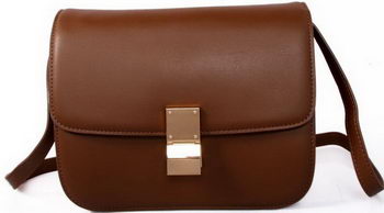 Celine Classic Box Small Flap Bag Smooth Leather C88007C Brown