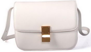 Celine Classic Box Small Flap Bag Smooth Leather C88007C White