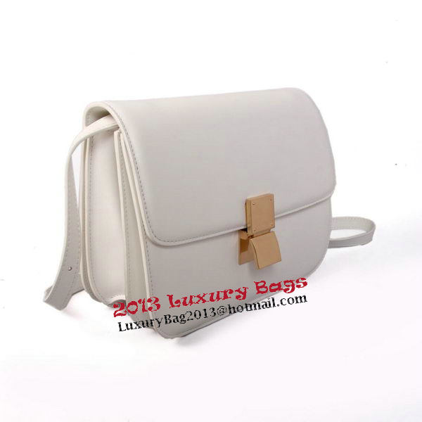 Celine Classic Box Small Flap Bag Smooth Leather C88007C White